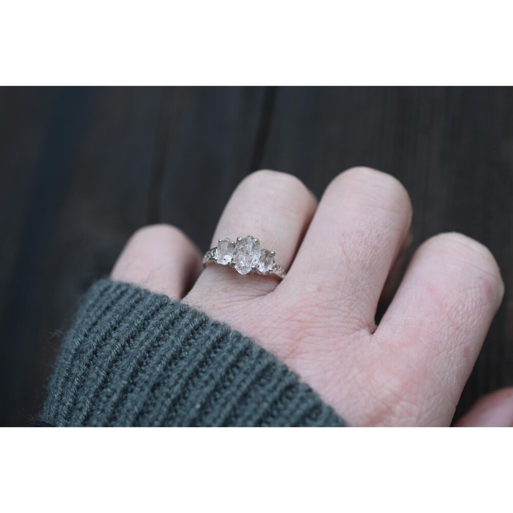 Engagement ring Lake county diamond  sterling silver size 3 4 5 6 7 8 9 10 11 12